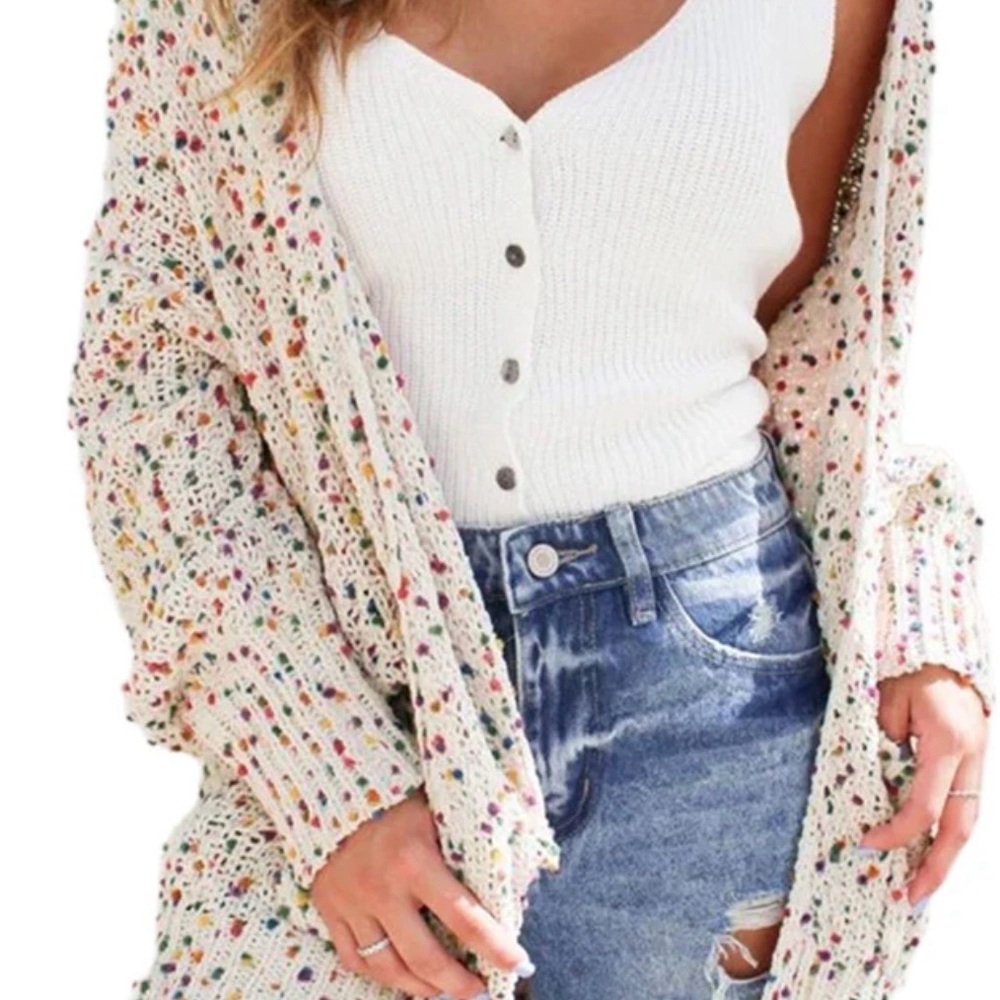 Women's Sprinkled Knit Cardigan Sweater